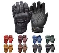 Goldtop Silk & Unlined Predator CE APPROVED Leather Motorcycle Gloves - Black (L - 8.5")