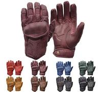 Goldtop Silk & Unlined Predator CE APPROVED Leather Motorcycle Gloves - Burgundy Purple (M - 8")