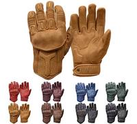 Goldtop Silk & Unlined Predator CE APPROVED Leather Motorcycle Gloves - Sand (XXL - 9.25")