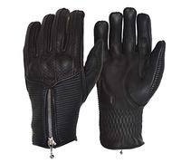 Goldtop Silk & Unlined Raptor Leather Motorcycle Gloves - Black (XXL - 9.25")