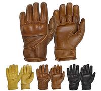 Goldtop Silk & Unlined Viceroy CE APPROVED Leather Motorcycle Gloves - Waxed Brown (S - 7.5")