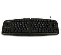 Goldtouch USB and PS2 German Layout Keyboard - Black