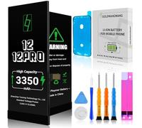 GOLDWANGWANG Battery Replacement for iPhone 12, 3350mAh High Capacity, Compatible with iPhone 12 Pro, Complete Repair Kit, CE/RoHS/FCC/PSE Certified
