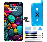 GOLDWANGWANG iPhone X 5.8" Full LCD Screen Replacement Digitizer Touch Assembly FHD with Repair Kit and Screen Protector