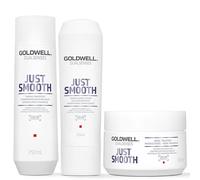 Goldwell Dual Senses Just Smooth Taming Shampoo 250ml, Conditioner 200ml & 60 Second Treatment 200ml Pack in Clear Goldwell Clear