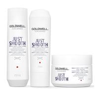 Goldwell Dual Senses Just Smooth Taming Shampoo 250Ml, Conditioner 200Ml And 60 Second Treatment 200Ml Pack In Clear Clear One Size