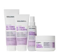 Goldwell Dualsenses Blondes & Highlights Purple Toning Shampoo 250Ml, Purple Toning Conditioner 200Ml, Brilliance Serum Spray 150Ml & 60 Sec. Treatment Mask 200Ml Pack