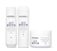 Goldwell Dualsenses Just Smooth Taming Shampoo 250ml, Conditioner 200ml and 60sec Treatment 200ml