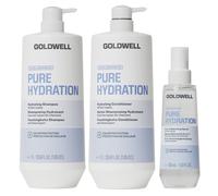 Goldwell Dualsenses Pure Hydration Hydrating Shampoo 1000Ml, Pure Hydration Hydrating Conditioner 1000Ml & Pure Hydration 5-In-1 Hydrating Spray 150Ml Pack