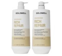 Goldwell Dualsenses Rich Repair Restoring Shampoo 1000Ml & Rich Repair Restoring Conditioner 1000Ml Duo