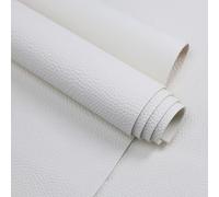 GoldWheel 1.6mm Marine Vinyl Fabric 26" Wide Heavy Duty Waterproof Synthetic Leather Sheets Anti-UV,Non-Peeling for Boat Auto Home Upholstery Crafts DIY Sewings Sofa Handbag, White 26"×36"