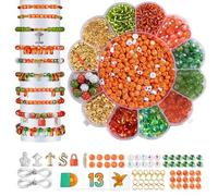 Goldwise Friendship Bracelet Making Kit for Fans, Orange Beads for Jewelry Making,Letter Beads (A-Z),Varieties of Charms, DIY Crafts for Gifts Birthday