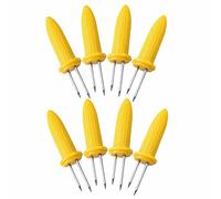 GOLDY Corn Cob Holders Skewer Stainless Steel Heavy Duty with Handles for Home Cooking Barbecue Picnic Gatherings Parties and Outdoor Activities Kitchen Tool Utensil Yellow Color(Pack of 8Pcs), (XYZ)