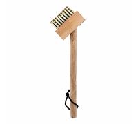 GOLDY Wire Broom Patio Brush Brass Weed Removal Tool Long Handle Puller With Scraper Dirt Grime Moss And Un Wanted Roots Cleaner From Block Paving Yard Driveway Cracks Wooden 30Cm(Pack Of 1)