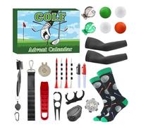 Golf A-dvent Calendar，24-Day Christmas Countdown Golf Calendar，With Themed Socks/ball Tees/ball Markers, Etc. Gift For Golfers, Fathers, Husbands, And Boyfriends，as A Holiday Collection