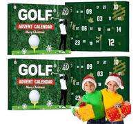 Golf Advent Calendar 2025, 24 Days Golf Christmas Advent Calendar, 24 Surprise Golf Set, Include Balls, Tees, Ball Markers, Gift For Men, Teen Boys, Dad, Husband Or Boyfriend (2pcs)