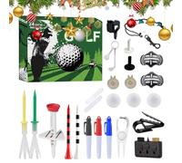 Golf Advent Calendar - ABS Metal 38x33x4cm | Gõlf Advent Calendar for Men with 24 Pieces Novelty Golf Accessories Souvenir Marker Built-in, Putting Green
