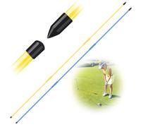 Golf Alignment Sticks Swing Trainer Tool Value 2 Pack, Foldable Practice Rods for Aiming Trainer Posture Corrector Putting Full Swing (Yellow+Blue)