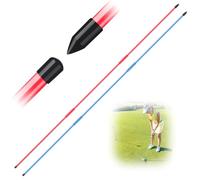 Golf Alignment Sticks Swing Trainer Tool Value 2 Pack, Foldable Practice Rods for Aiming Trainer Posture Corrector Putting Full Swing (Red+Blue)
