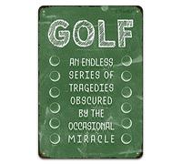 Golf An Endless Series Of Tragedies Obscured By The Occasional Miracle Funny Golf Ball Metal Tin Sign Wall Decor for Golfer Country Club Cave Bar Gift 12X8 Hanging Plaque
