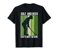 Golf and Beer That's Why I'm Here Funny Retro Golfer Player Value Graphic T-Shirt, Men, Black, S