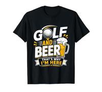 Golf and Beer Thats Why Im Here Value Graphic T-Shirt, Men, Black, L