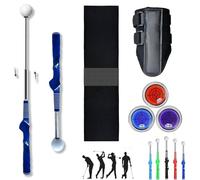Golf Arm Band & Wrist Strap, Golf Training Aid, Arm Trainer to Improve Consistency, Complete Practice Set, Wrist Brace Swing Trainer for Pros and Beginners (Blue a)
