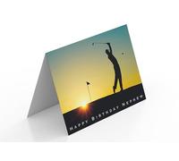 Golf at Sunset Happy Birthday Nephew Greeting Card GC119 | 125mm x 178mm, Including Envelope