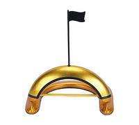 Golf Automatic Putting Cup Indoor Outdoor Training Aid Premium Zinc Alloy Auto Returning Ball Putter Practice Tool with Flag for Home Office Backyard Gold 23.3cm 866g