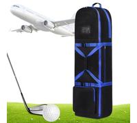 Golf Bag for Travel, Accessory, Anti-Wear Clubs Holder with Integrated Wheels, Foldable and Waterproof Case for Transportation Beach Airplane Man Woman Outdoor Training