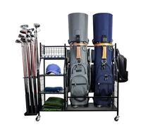 Golf Bag Storage | Heavy Duty Golfing Stand,Extra Large Golf Club Storage with Wheels | for Ball Pouch Glove Equipment Accessories Golfers Basement Shed Stuff
