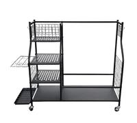 Golf Bag Storage Stand, Robust Golf Stand, Large Capacity Golf Club Storage with Wheels - For Golf Ball Bag, Gloves, Golf Equipment, Accessories and More for Golfers at Home and in the Basement