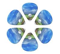 golf ball 6 Pack Guitar Picks with Organizer Storage Box, Thin-Medium-Heavy Picks Handmade Plectrums Guitar Plectrums Bass Ukulele Picks Acoustic Guitar Lovers Gift