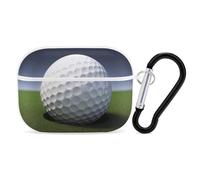 Golf Ball Airpod Pro Case AirPods 2 Case for Women Hard Shell Protective Cover with Carabiner Keychain Compatible with AirPods Case 2nd 1st Generation, Front LED Visible White