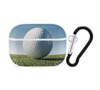 Golf Ball Airpod Pro Case AirPods 2 Case for Women Hard Shell Protective Cover with Carabiner Keychain Compatible with AirPods Case 2nd 1st Generation, Front LED Visible White