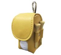 Golf Ball Bag, PU Leather Tea Holder, Golf Ball Storage with Clip for Women, Men & Dads