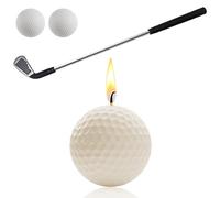 Golf Ball Birthday Candles, Golf Birthday Party Decorations, Golf Cake Topper, Mini Golf Club for Golf Sport Themed Birthday Decorations (White, Iron)