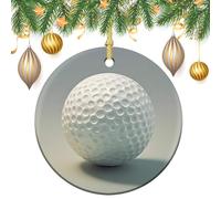 Golf Ball Ceramic Christmas Ornaments 3 Inch Vintage Hanging Baubles with Gold String for Xmas Tree Decorations Holiday Party Yard Garden Home Decor Festive Keepsake Gift Exchange