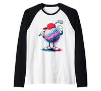 Golf Ball Character for Golfers Raglan Baseball Tee
