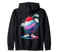 Golf Ball Character For Golfers Zip Hoodie