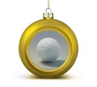 Golf Ball Christmas Tree Ornaments 1.6 Inch Shatterproof Pc Plastic Balls with Lanyard Baubles Hanging Christmas Ball Ornaments for Xmas Tree Holiday Party Wedding Home Decorations-Golden