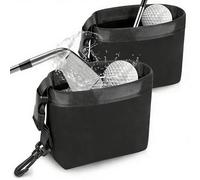 Golf Ball Cleaner Pouch, Portable Golf Club Cleaning Bag with Removable Clip, Water-Resistant Washer Pocket for On-Course Maintenance, 2PCS Golf Accessories Set