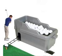 Golf Ball Dispenser, Automatic Golfs Ball Pitching Machine with Automatic serve, Hold 100 Balls At a Time, Foot Stand Adjustable Powerless Training Aid for Private Practice, Golfs Courses gray