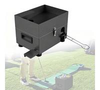 Golf Ball Dispenser, Outdoor-Rated, 50-Ball Hopper, Tap to Start, Galvanized Steel, 3s Cycle Time, Adjustable Tee for Efficient Practice