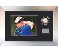 Golf Ball Display Case with Photo and Text Display Window | 2 Inch Deep 3D Frame 16 x 12 Inch | Signed Golf Memorabilia Presentation | Black Mount - Silver Frame | Made in The UK