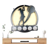 Golf Ball Display Stand - Wall Mounted Organizer, Round Ball Holder Design, No Drilling Installation, Heavy Duty Metal Frame, Decorative Golf Rack | For The Golf