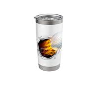 Golf Ball Flame Fire Breaking Background Stainless Steel Insulated Tumbler