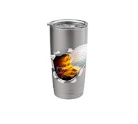 Golf Ball Flame Fire Breaking Background Stainless Steel Insulated Tumbler