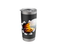 Golf Ball Flame Fire Breaking Background Stainless Steel Insulated Tumbler