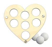 Golf Ball Holder for Display,Golf Ball Stand Holder,9X8 Inch Wooden Wall Mounted Display Rack Stand Holder | Torched Golf Ball Display Space Saving Heart Shaped Wall Rack for Golfers, Standard, 説明を参照